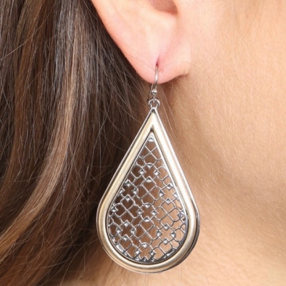 Two-Tone Teardrop Earrings